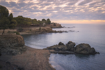 Serene Seascape at Twilight in Llança, Catalonia