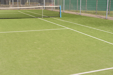 Beautiful tennis court on sunny day