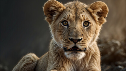 lion cub in the jungle 