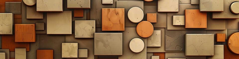 background of chaotically arranged geometric shapes.