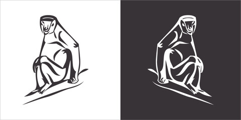Illustration vector graphics of monkey icon