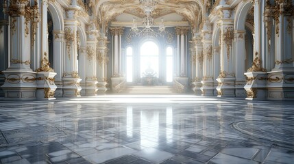 Fototapeta premium Interior of the church of st mary. AI generated art illustration.