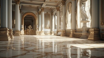 Obraz premium Interior of the church of st mary. AI generated art illustration.