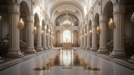 Interior of the church of st mary. AI generated art illustration.