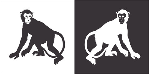 Illustration vector graphics of monkey icon