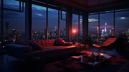 Interior of room. AI generated art illustration.