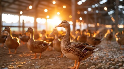 Duck farms implement modern techniques to raise and care for ducks, ensuring optimal conditions for healthy growth and egg production.