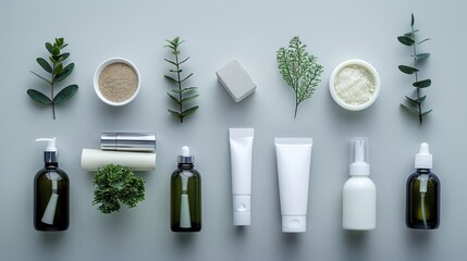 Essential products arranged in a minimalist composition for a clean and organized look.