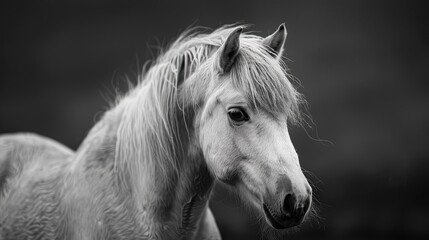 Portrait of a grey pony