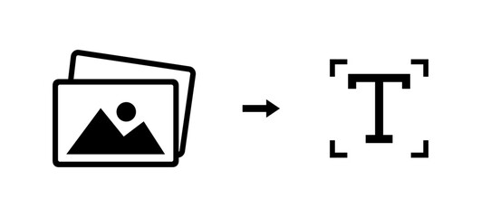 Image To Text Convert Creative Design Symbol Vector Illustration