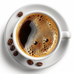 coffee, cup, drink, espresso, cafe, cappuccino, white, hot, isolated, breakfast, caffeine, saucer, beverage