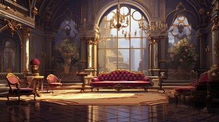 Obraz premium Interior of church. AI generated art illustration.