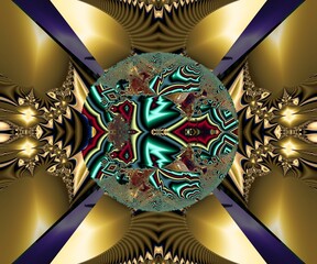 Computer generated abstract colorful fractal artwork - 790700564