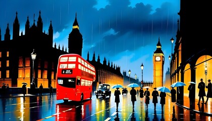 Rainy Evening in London