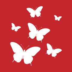 Pattern with butterflies silhouette