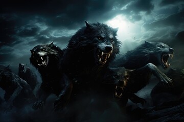 Werewolves Transforming Under The