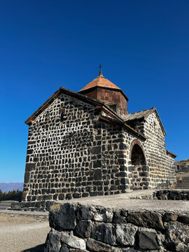 Sevanavank Monastery, located on the shore of Lake Sevan. Sights of Armenia.