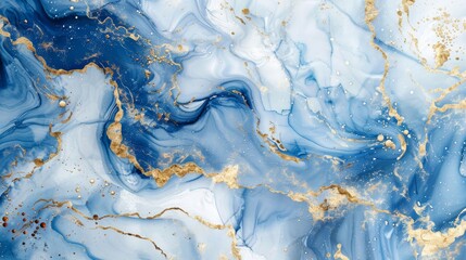 Fototapeta premium Marble ink abstract art from exquisite original painting for abstract background. Painting was painted on high quality paper texture to create smooth marble background pattern of ombre alcohol ink