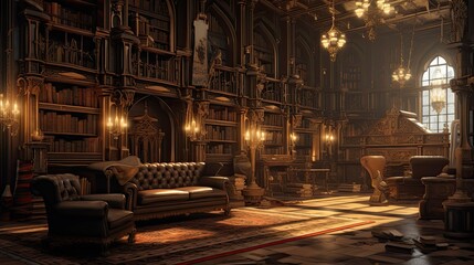 Interior of the church of st mary. AI generated art illustration.