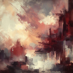 Brush strokes in the style of modern abstraction. The painting is done in oil on canvas.