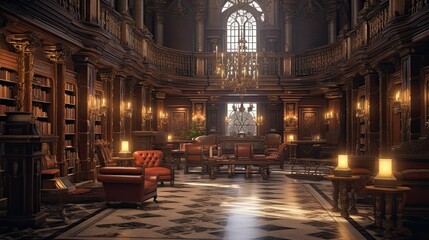 Obraz premium Interior of the church of st mary. AI generated art illustration.