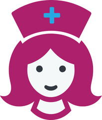 Nurse face with cap vector icon illustration.