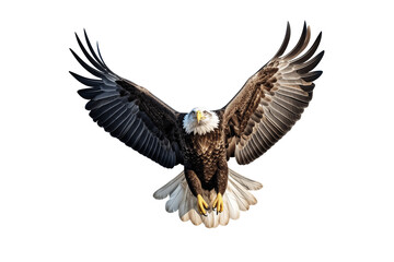 Obraz premium Eagle fly on transparent from die cutting, US concept, PNG