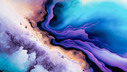 Luxury abstract fluid art painting background alcohol ink technique. Colourful marble texture background for interior decoration. Abstract digital artwork