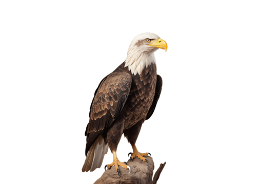 Eagle fly on transparent from die cutting, US concept, PNG