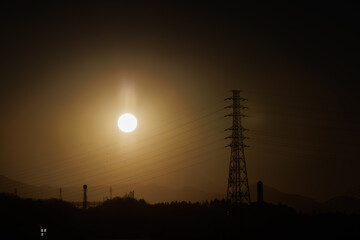 富士山_夕方_太陽