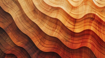 A closeup of a piece of brown wood with a wave pattern, showcasing the natural beauty of this ambercolored art piece inspired by natural landscapes