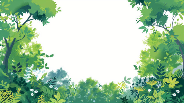 Background image with green leaves in the frame for presentations