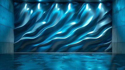 Blue Wave Wall for Presentation Background