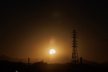 富士山_夕方_太陽