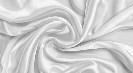 Fototapeta premium The luxury of white fabric texture background.Closeup of rippled white silk fabric.Abstract white cloth. Cloth soft wave. Creases of satin, silk, and cotton