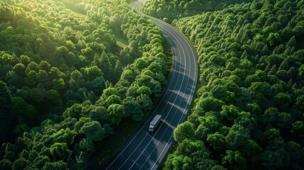 Misty Dawn Over Serene Green Pathway