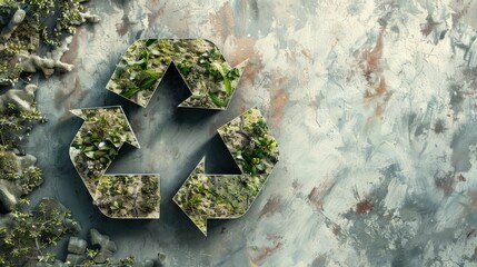 Recycling symbol with three arrows in a triangular loop. Eco concept. Pollution of environment concept.