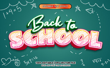 3d back to school kids text effect design