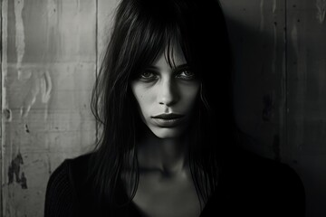 Black and white portraits of eerie individuals.