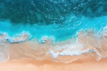 Aerial Drone Shot of a Tropical Beach, Generative AI