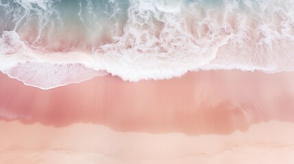 Aerial View of Soft Pastel Waves on a Sandy Beach - Tranquility by the Sea