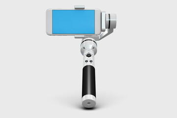 Mobile phone with selfie stick mockup 3D Rendering