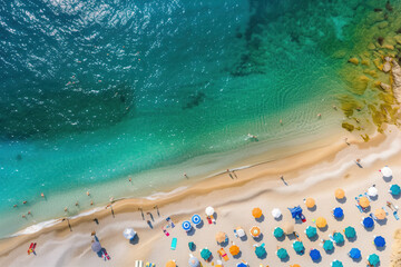 Aerial Drone Shot of a Tropical Beach, Generative AI