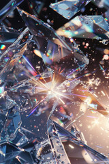 Explosive diamond with sparkling lights for background