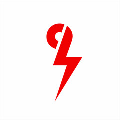 Simple number 97 logo design with lightning concept. - obrazy, fototapety, plakaty