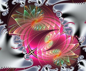 Computer generated abstract colorful fractal artwork - 790712777