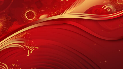 Happy Chinese new year 2024. Chinese new year banner with circle for show product. Greeting card. China frame with lantern on red background.
