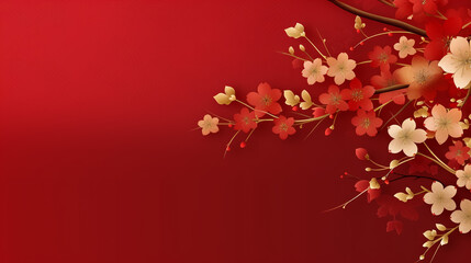 Naklejka na ściany i meble Happy Chinese new year 2024. Chinese new year banner with circle for show product. Greeting card. China frame with lantern on red background. 