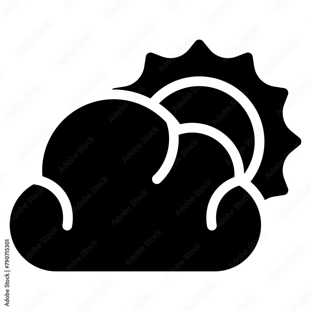 Wall mural cloud solid icon