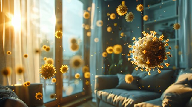 Virus particles in the air